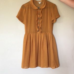 Mustard polka-dot dress